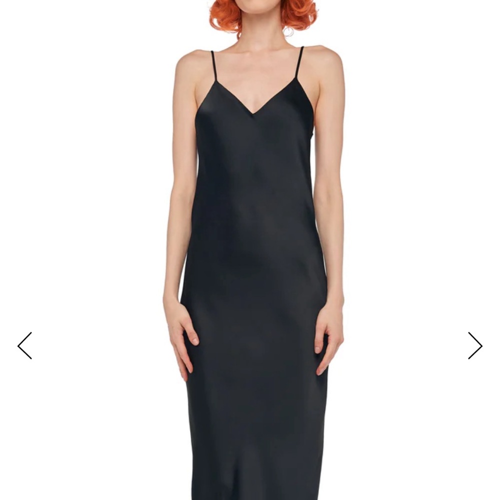 Norma Kamali Black Satin Chemise